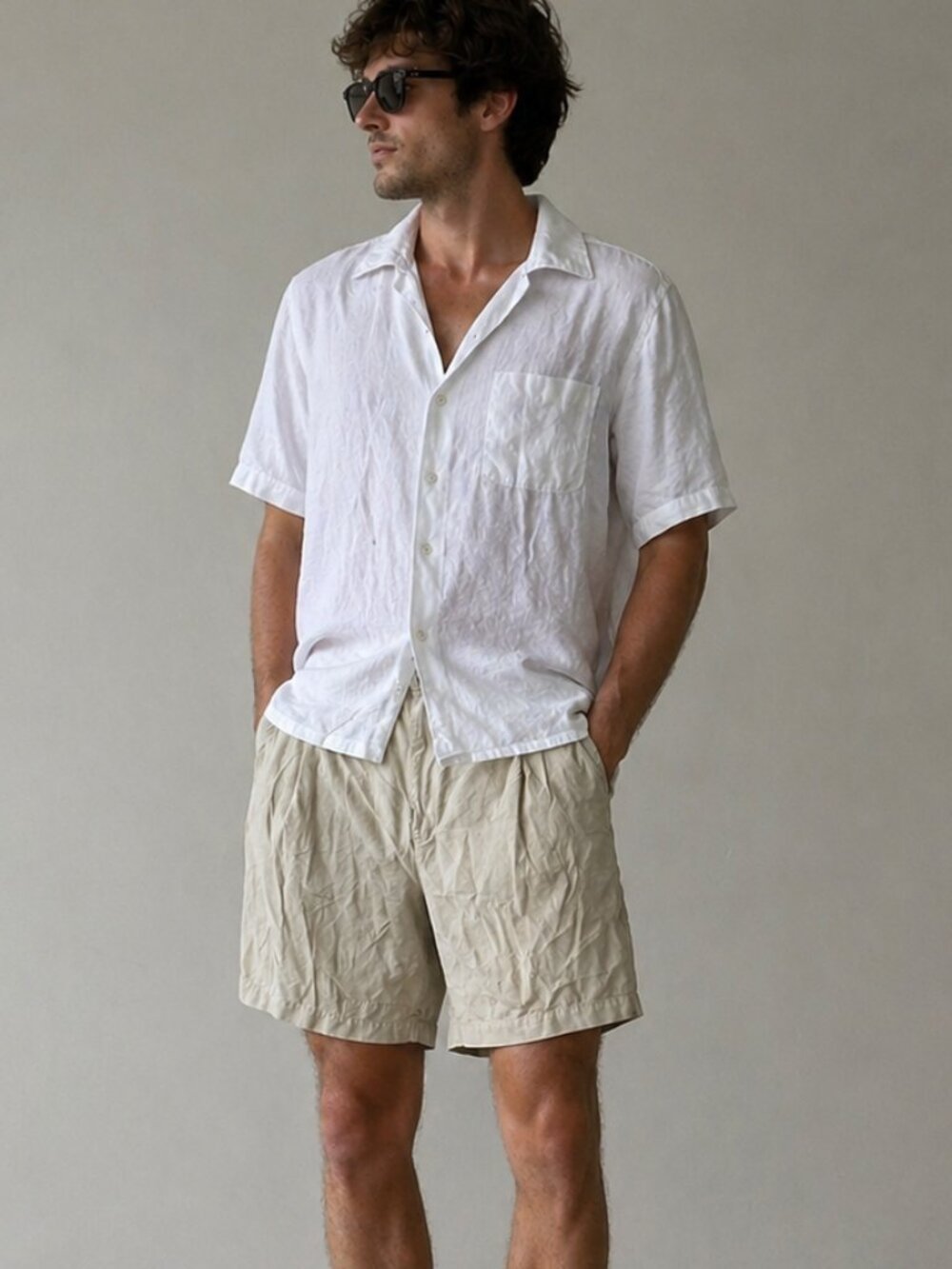 Tommy Bahama 100% Silk Shorts Mens Size 40 Beige Relax Fit Luxury Casual Summer